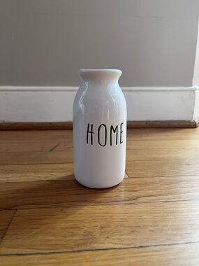 White 'HOME' Ceramic Decorative Vase